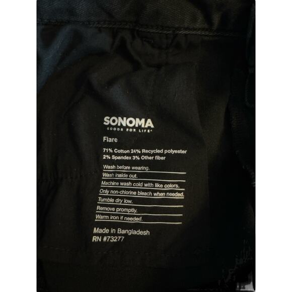 Sonoma Black Denim Jeans | Raw Hem Ankle Flare Stretch | Size 12 - Picture 9 of 10